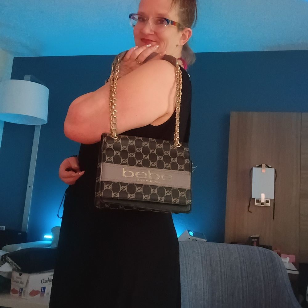 Bebe Signature Patterned Crossbody Bag - Picture 4 of 7
